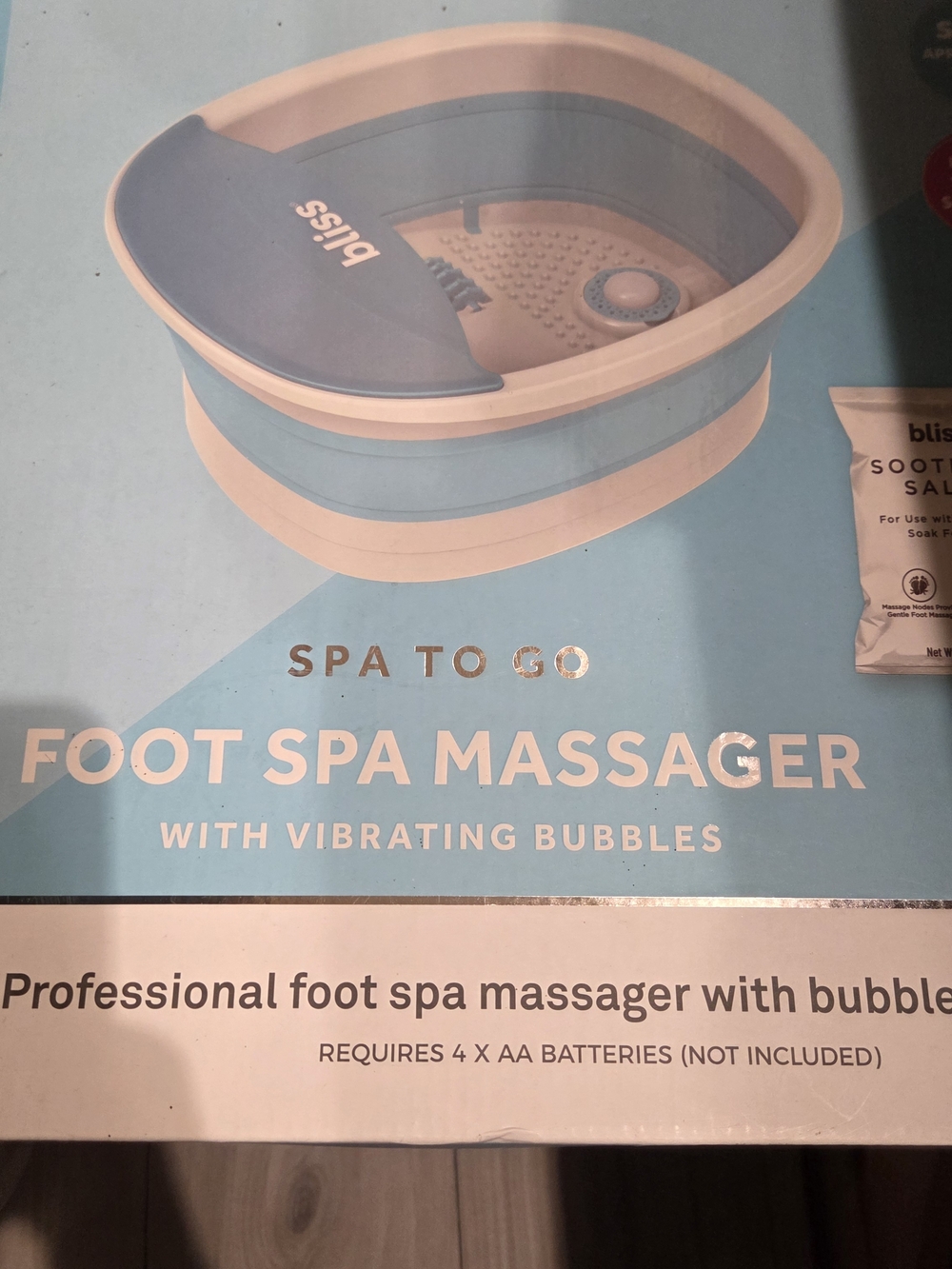 Bliss Blue Foot Spa Massager with Vibrating Bubbles